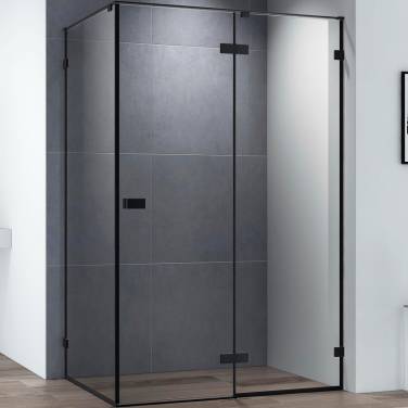 Cezares Bellagio 120x100 BELLAGIO-AH-1-120/100-C-NERO профиль Черный матовый стекло прозрачное без поддона