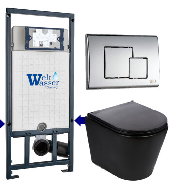 Унитаз с инсталляцией WeltWasser MARBERG 507 + SALZBACH 043 MT-BL + MAR 507 SE-CR