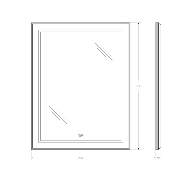 BelBagno SPC-KRAFT-700-900-LED-TCH-WARM-NERO