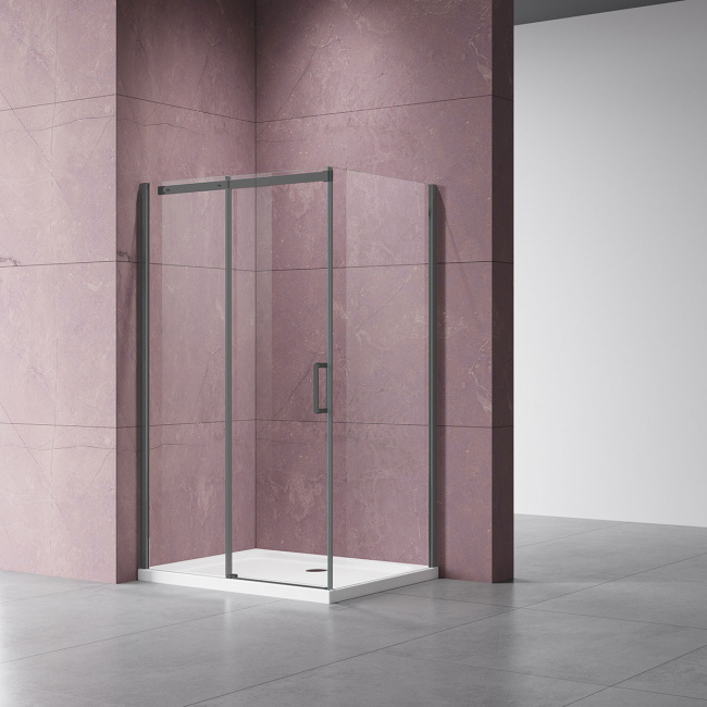 Vincea Dice VSR-4D8011CLGM, 1100*800, вороненая сталь, стекло прозрачное