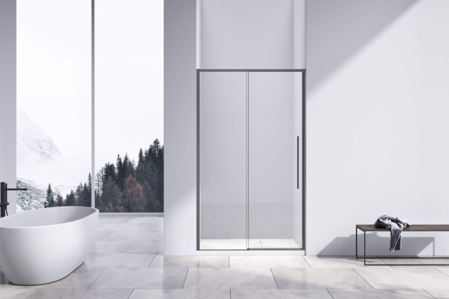 Vincea Slim-N VDS-4SN120CLGM, 1200, вороненая сталь, стекло прозрачное