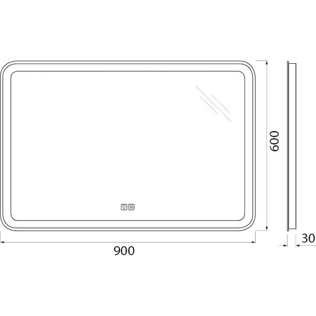 BelBagno Marino 90 SPC-MAR-900-600-LED-TCH-WARM с подсветкой с подогревом С сенсорным выключателем