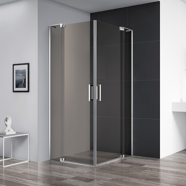 Cezares Slider 110х90 SLIDER-AH-2-80/90-100/110-BR-Cr профиль Хром стекло бронзовое без поддона