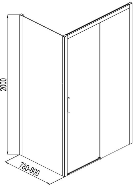 Aquanet Pleasure AE60-F-80H200U-BT 80, прозрачное стекло