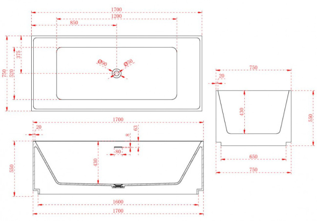NT Bagno Bergamo 170*75 NT222