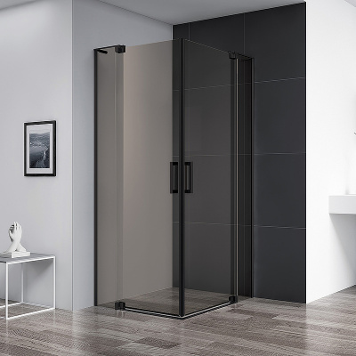 Cezares Slider 110x80 SLIDER-AH-2-70/80-100/110-BR-NERO профиль Черный матовый стекло бронзовое без поддона