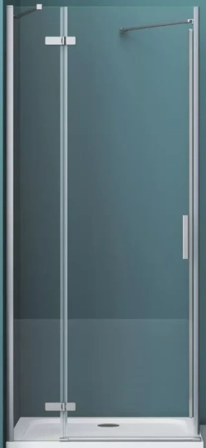 BelBagno Kraft 120 (KRAFT-60/60-C-Cr-L) левая, профиль хром/стекло прозрачное