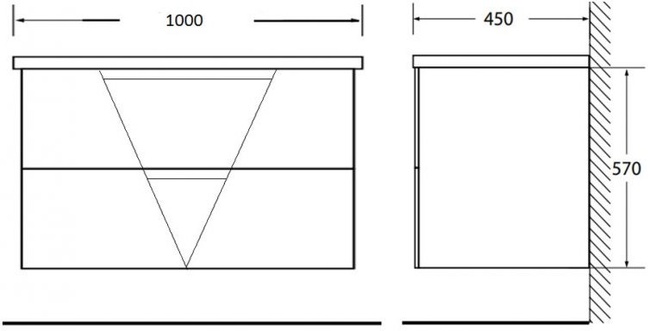 BelBagno Vittoria 100 см VITTORIA-1000-2C-SO-BL