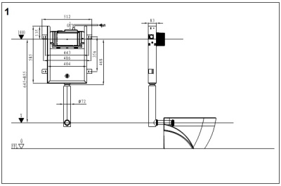 Комплект унитаза WeltWasser AMBERG 404 + GELBACH 002 GL-WT + AMBERG RD-CR кнопка хром