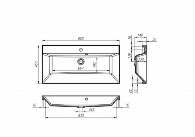 BelBagno 90 BB900/450-LV-MR-AST Белая