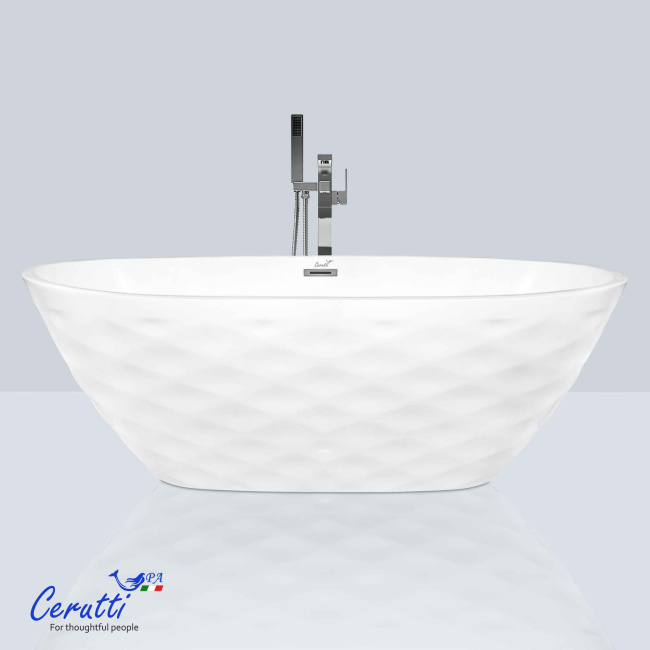 Ceruttispa TONIA170 (1700x750) отдельностоящая, белая, со сливом-переливом