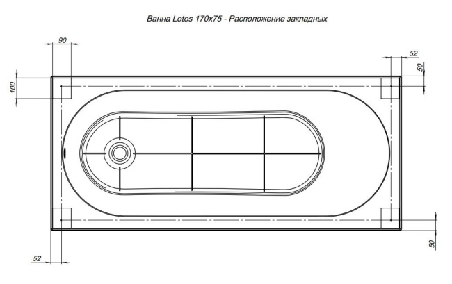 Aquanet Lotos 170x75 (с каркасом)