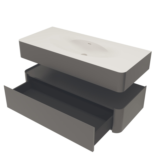 Vincea Caprise 1200 подвесная, 1 выкатной ящик soft close, серый матовый