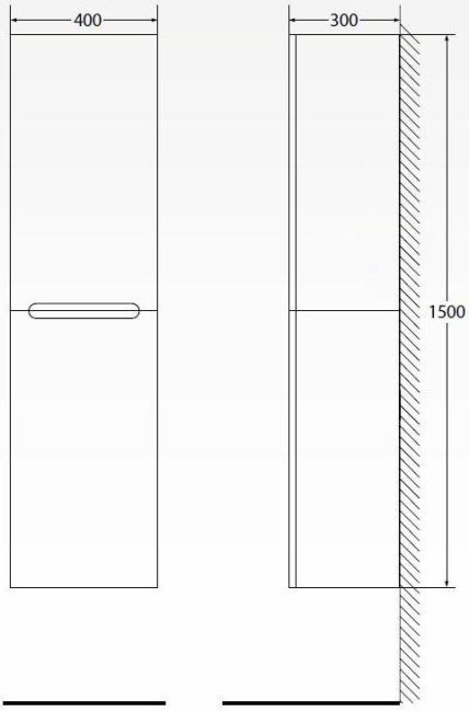 BelBagno Etna 40x150 ETNA-1500-2A-SC-BL-P-L левый