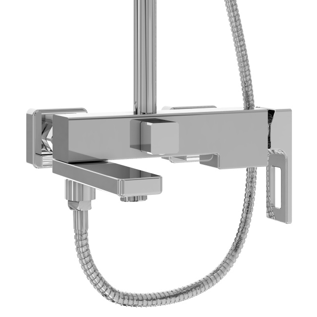 Grossman Pragma 500.K35.03.100 с верхним душем, ручной лейкой и смесителем, хром глянцевый