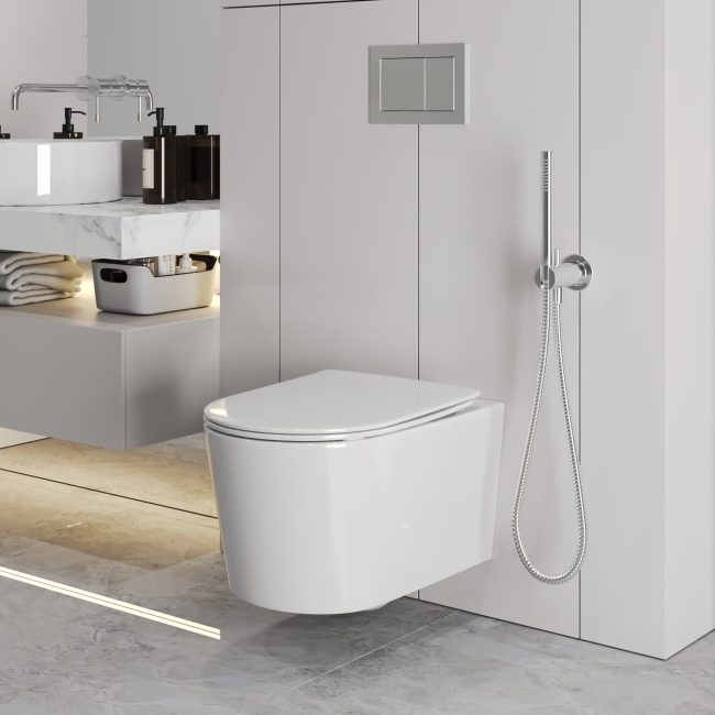 Grossman GR-4499SQ (520х360х365) безободковый,смыв торнадо,белый с тонкой крышкой,микролифт,1 место