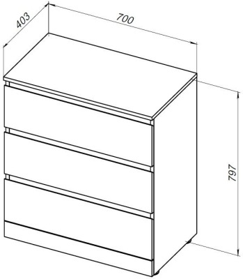 Aquanet Сканди 700x400 Дуб крафт (3 ящика)