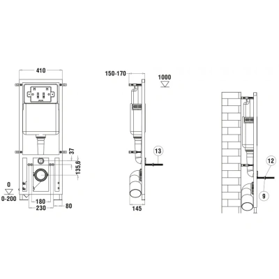 Комплект Weltwasser 10000010377 подвесной унитаз Erlenbach 004 GL-WT + инсталляция Marberg 410 + кнопка MAR 410 SE MT-BL