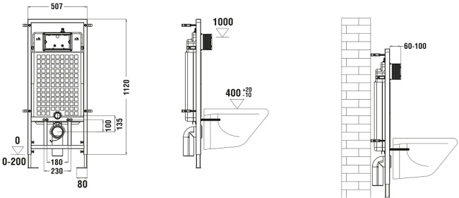 Комплект (инсталляция+унитаз+кнопка) WeltWasser MARBERG 507 + TELBACH 004 GL-WT + MAR 507 SE